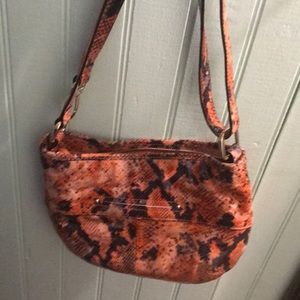 Orange Snakeskin Hobo
